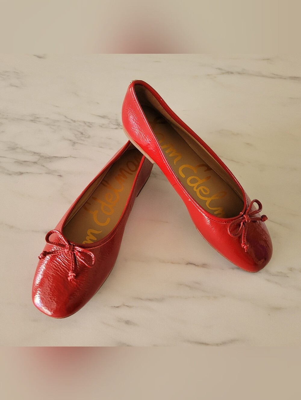 NWOB Sam Edelman Alie Patent Leather Ballet Flats - Deep Scarlet - Sz 9 (EU 40)